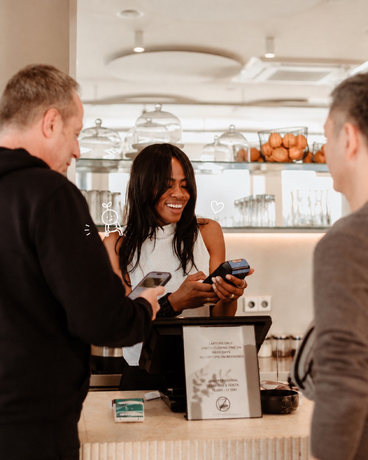 The Amun Café counter