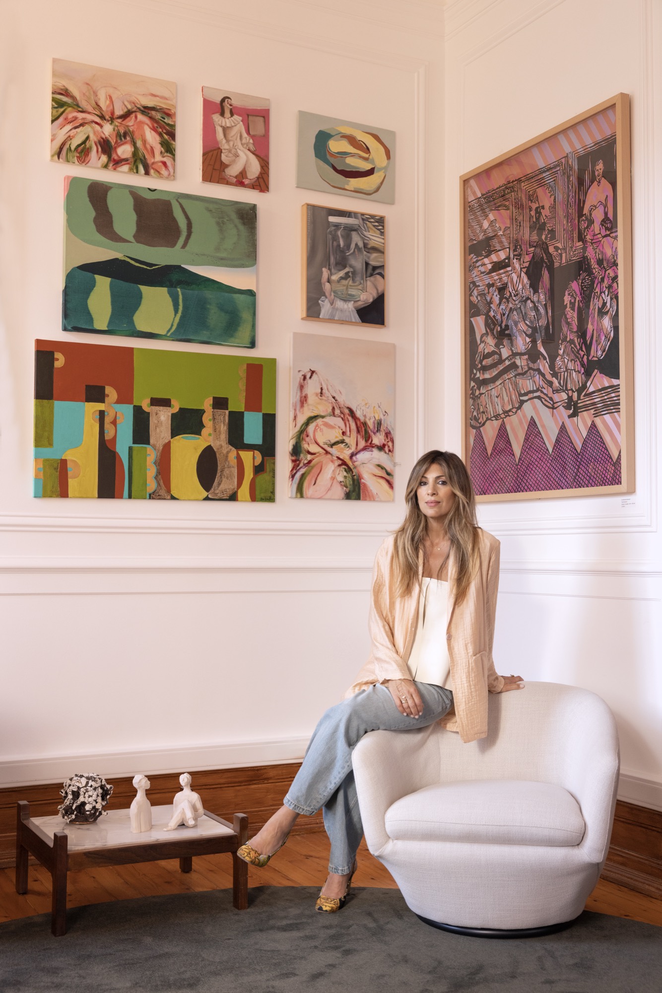 A curated interior of art and design