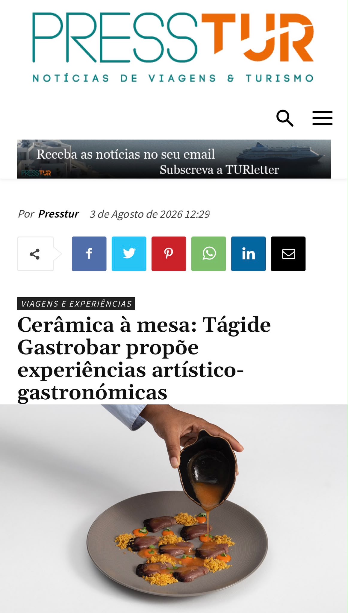 Press coverage of Ceramics by Night at Tágide in Presstur